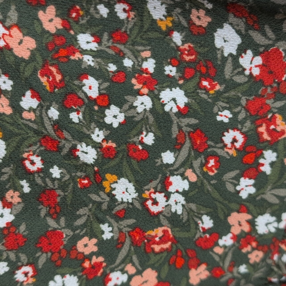 BCBG Paris Green Floral Long Sleeve Dress - Picture 3 of 4